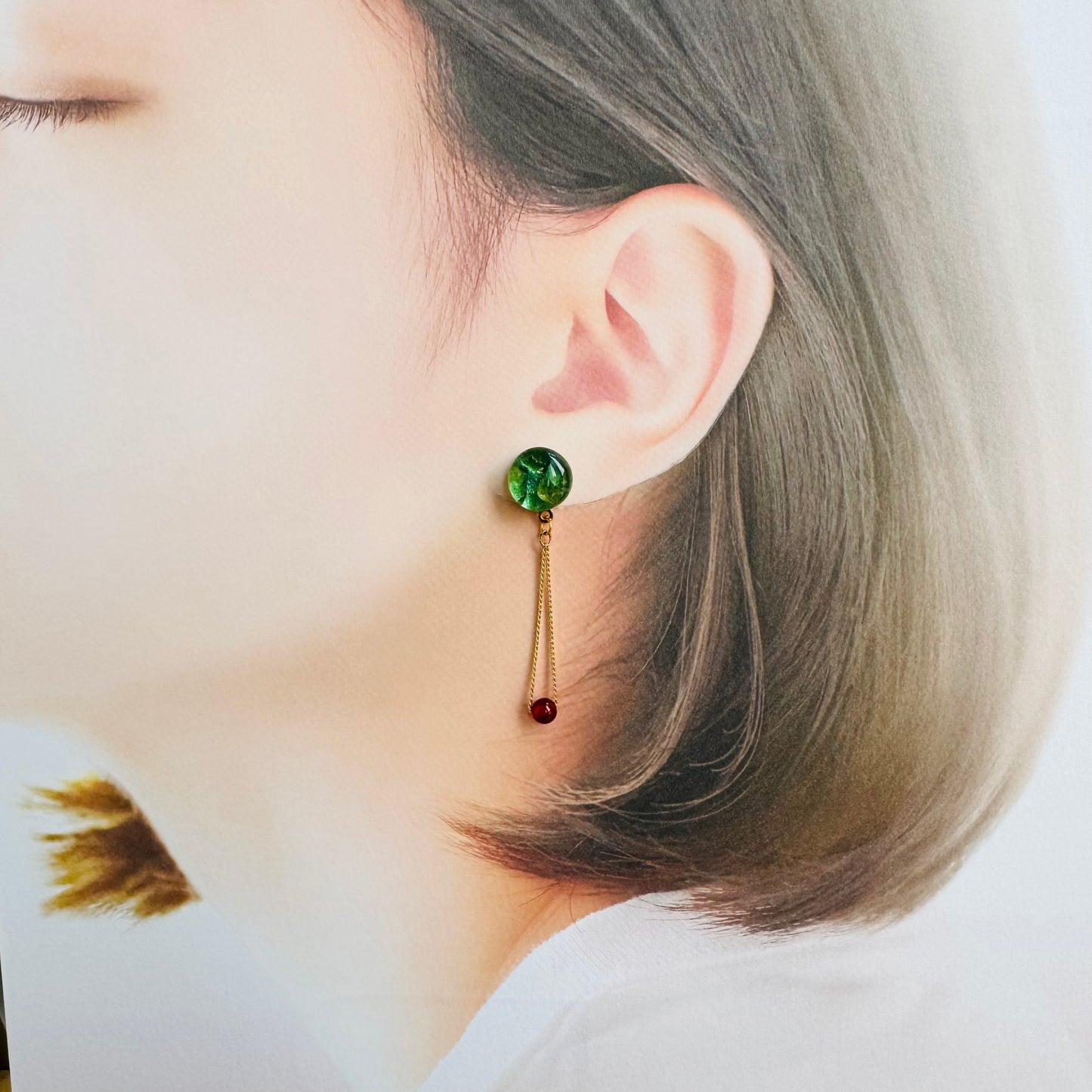 ペリドット ドロップイヤリング