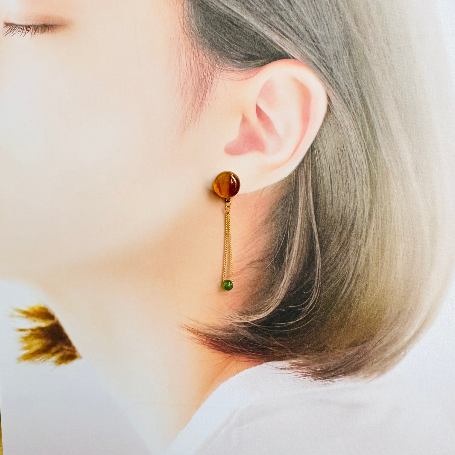 カーネリアン ドロップイヤリング