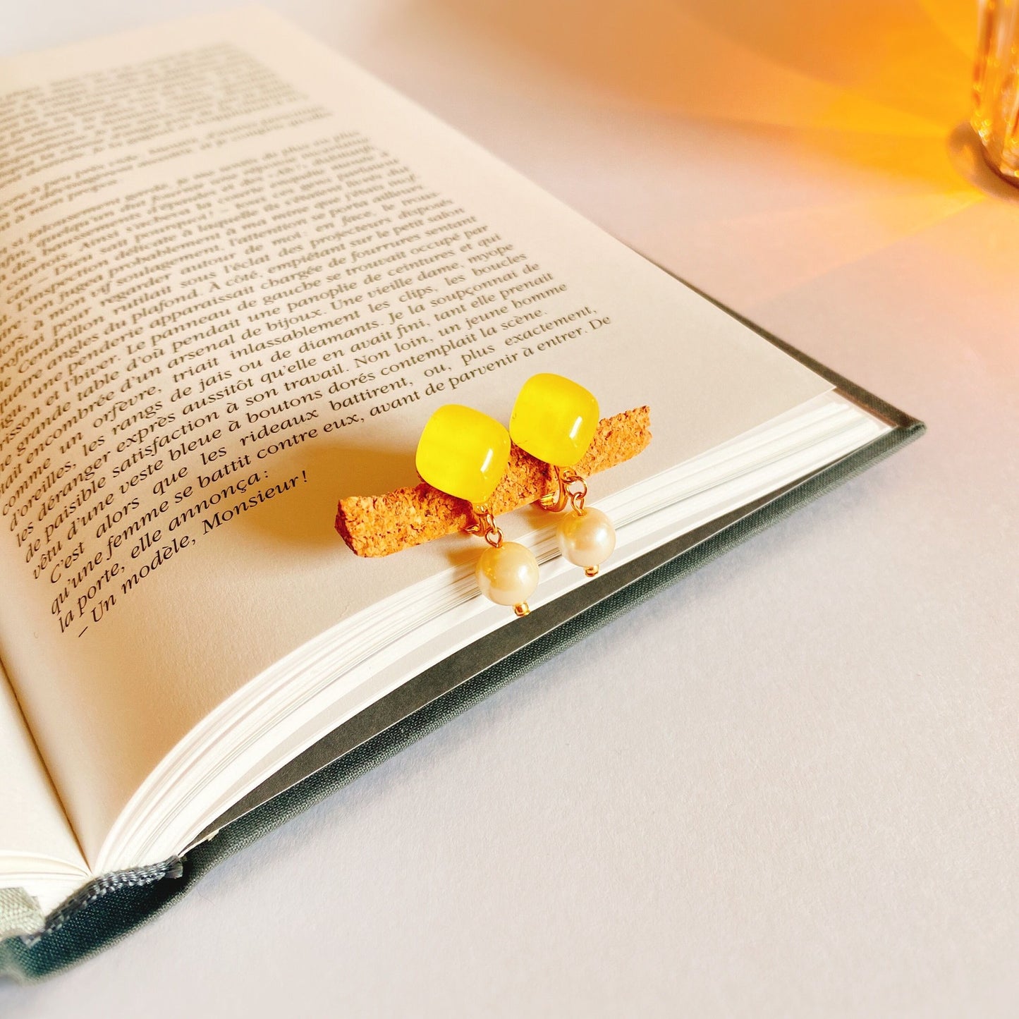 パールイヤリング（イエロー）