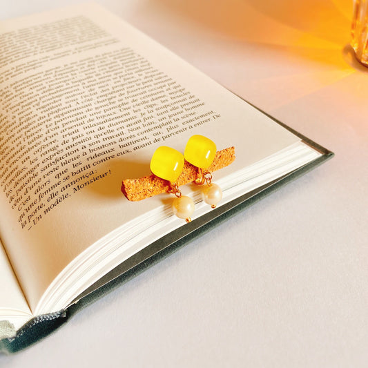 パールイヤリング（イエロー）